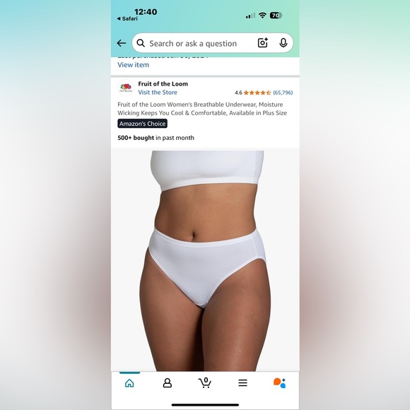 NEW 6 pack size 8 XL hi cut fruit of the loom women’s panties breathable cool - Picture 5 of 11